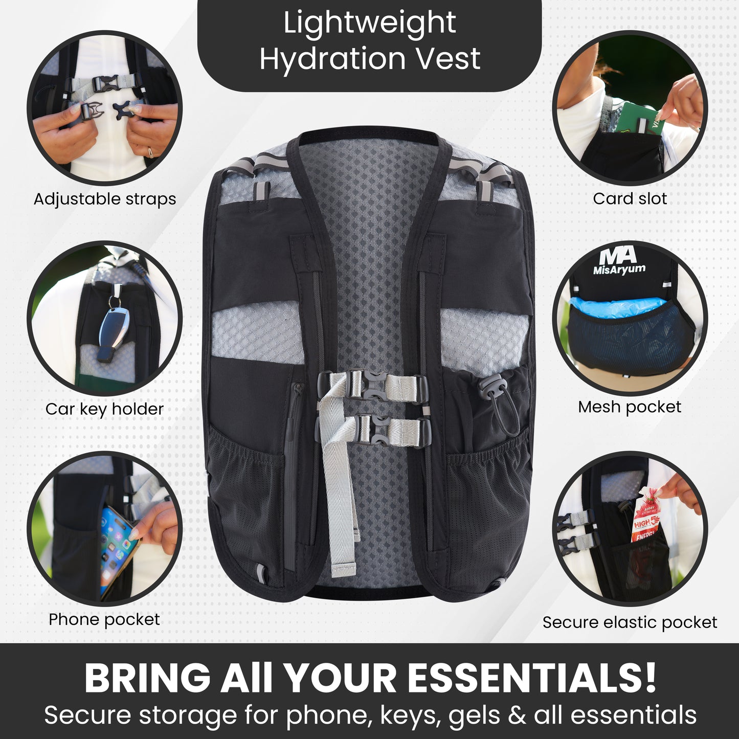 MisAryum Running Hydration Vest – Ultralight & Breathable